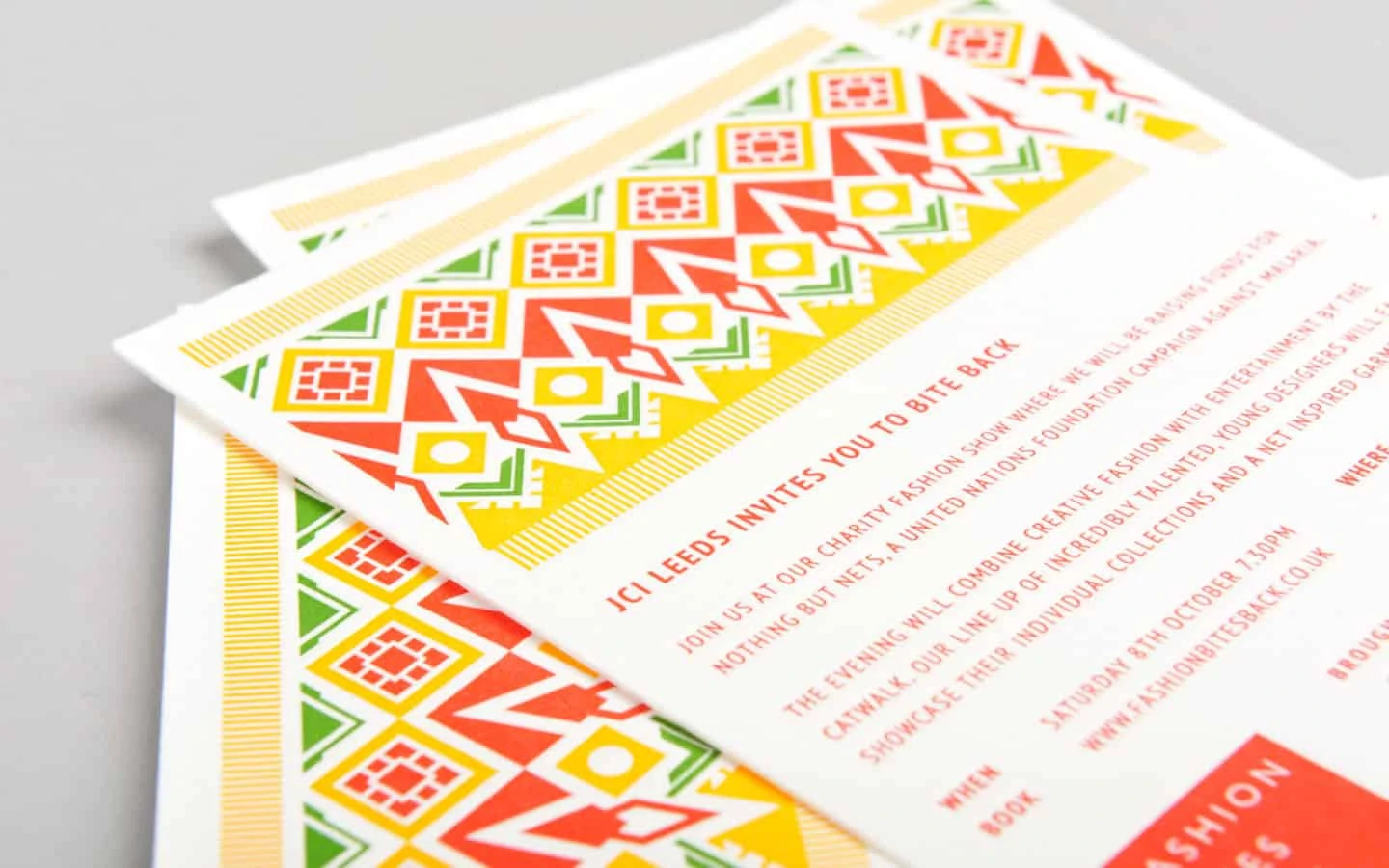 Fashion Bites Back brand identity and invitation design