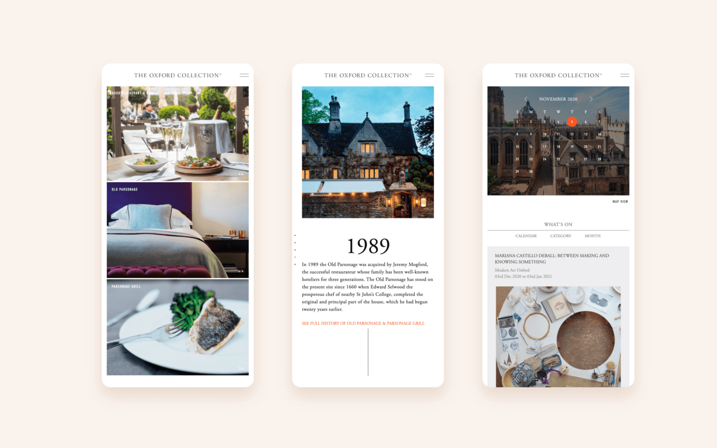 The Oxford Collection website development