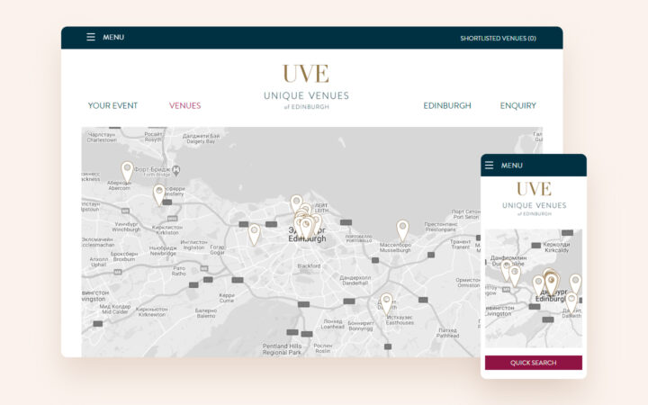 UVE website design