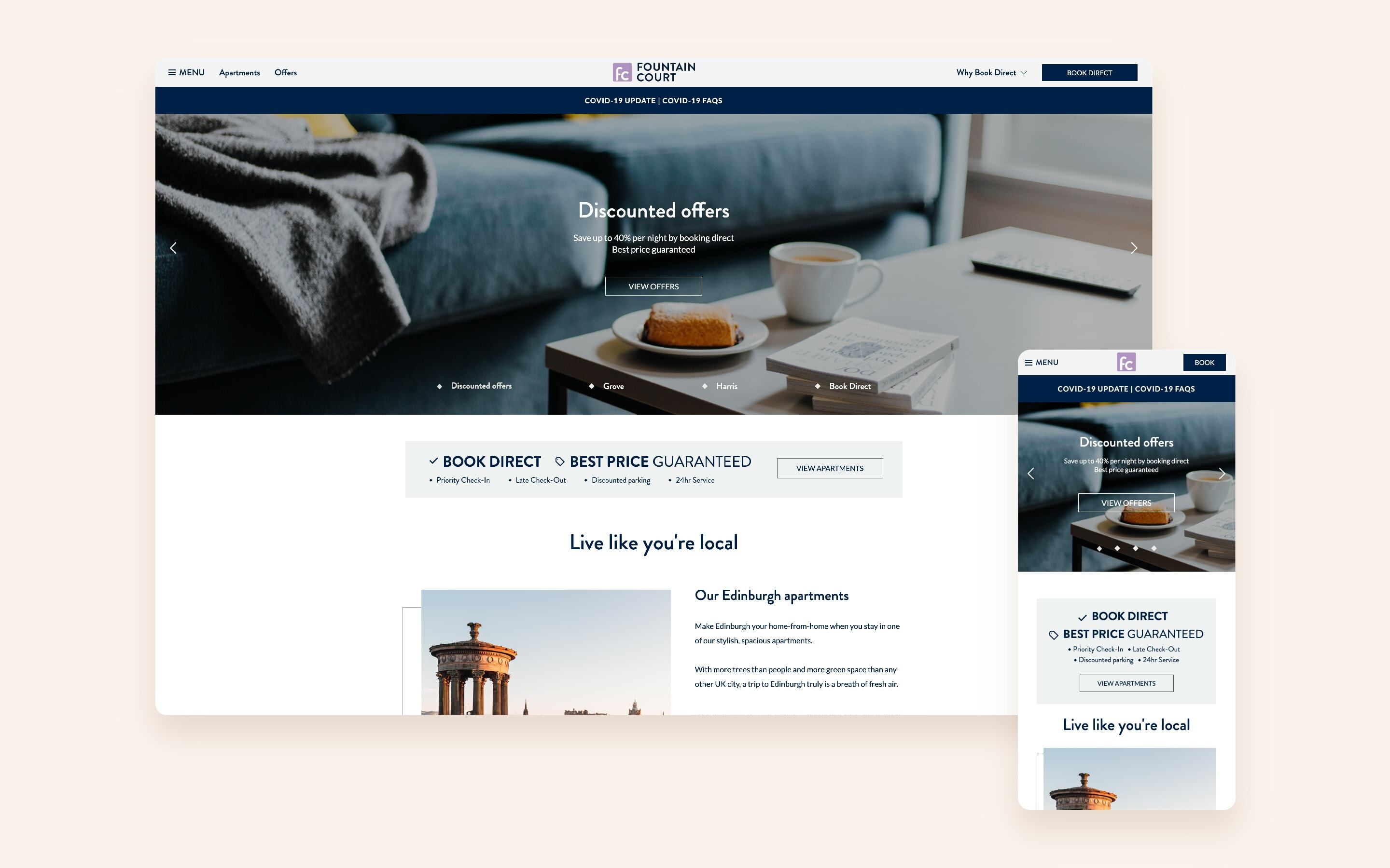 Website Design & Development, Fountain Court Apartments