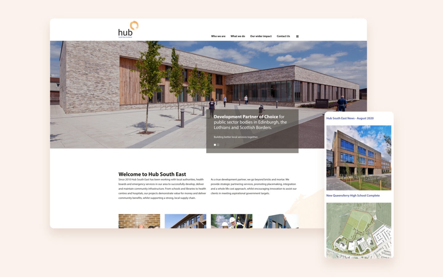 Hub South East Scotland desktop & mobile website design